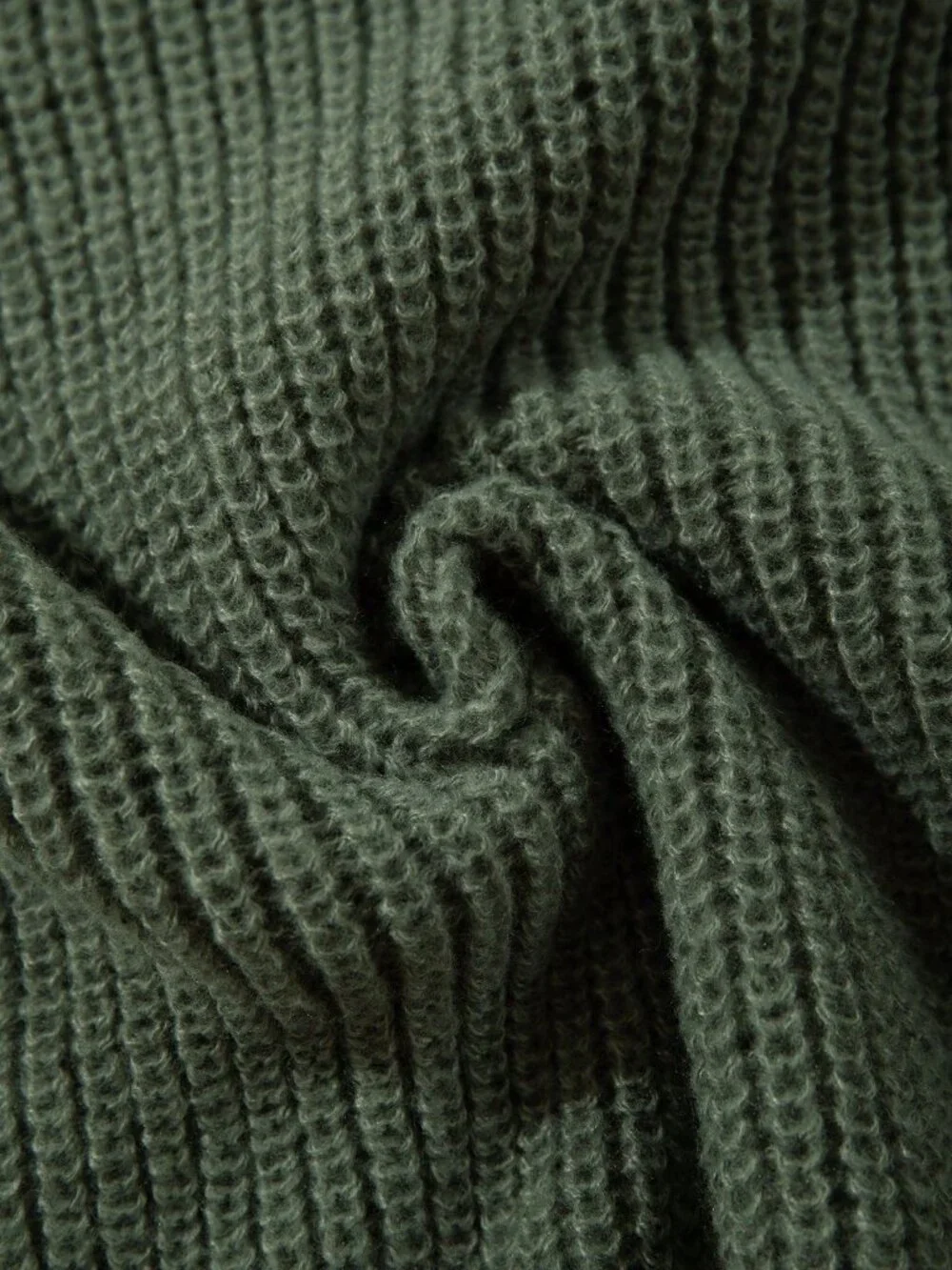 Olive Green Casual Men's Loose Fit Round Neck Long Sleeve Pullover Sweater